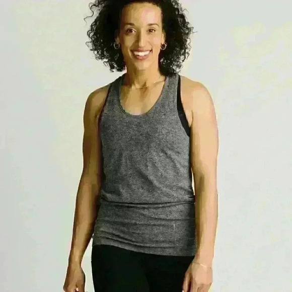 ZYIA Tops - Zyia Active Size Medium Heather Gray Copper Charged Tank Excellent Condition